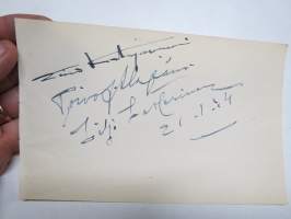 Eino Katajavuori, Viljo Vesterinen, Toivo Alajärvi -nimikirjoitus / signature - autograph