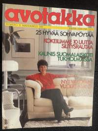 Avotakka 1981 nr 11 - 25 hyvää sohvapöytää, Kokeilimme 10 uutta silitysrautaa, Kaunis suomalaiskoti Tukholmassa, ym.