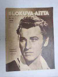 Elokuva-Aitta 1946 nr 21, kansikuva Stewart Granger,
Greer Garson, Hans Kutter - Filmin rappeutuminen, Jussi-juhla Fenniassa, Jules Raimu kuollut, ym.