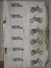 Suzuki TS125R, TS125J, TS125K, TS125L, TS125M, TS125A parts catalogue -varaosaluettelo