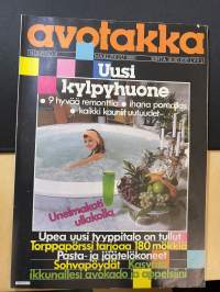 Avotakka 1985 nr 3, Ensimmäinen Mansio-talo, Helsingin taivaan alla - Tarkk ´ampujankatu 13, Uusi kylpyhuone, Avarte Experiment mainos -katso sisällysluettelo.