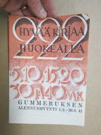222 hyvää kirjaa huokelalla - Gummeruksen alennusmyynti 1.2.-30.6.1941 -luettelo, mm. Paavolainen