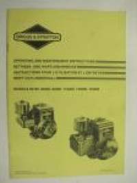 Briggs & Stratton models 60100, 80200, 82200, 112200, 130200, 132200 operating and maintenance instructions -käyttö- ja huolto-ohjekirja englanti, ruo