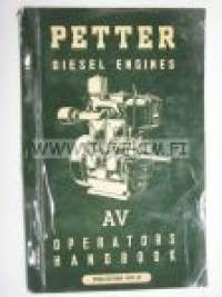 Petter Diesel Engines AV1, AV2 operator´s handbook -käyttöohjekirja, huolto, varaosaluettelo