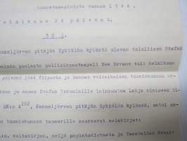 Otel lainhuudatuspöytäkirjasta Viipuri 1944 - käsittelee Voronin-suvun maanomistusasioita ja niihin kohdistuvia oikeustoimia luovutetussa Karjalassa