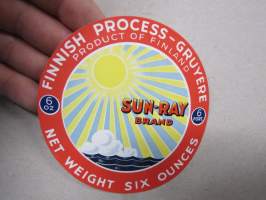 Valio Sun-Ray Cheese -juustoetiketti