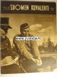 Suomen Kuvalehti 1942 nr 42, Lauri Santun piirustuksia Itä-Karjalasta, kuvia Syvärinniska kauppala, Päämajan kirjoituskilpailu oma aselaji - paras aselaji 1.