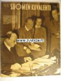 Suomen Kuvalehti 1942 nr 45, Milloin päästään rauhan töihin?, kulissien takana - Suomen Kansallisteatterissa, kotiapulaiskysymys odottaa meikkäkin