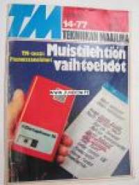 Tekniikan Maailma 1977 nr 14 Tm koeajaa / esittelee: Fiat 126, Honda Accord, Opel Record, Ford Granada, Honda 125 Twin
TM tyypit: Audi Avant ja VW Passat