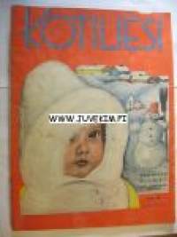 Kotiliesi 1937 nr 2, Tammikuu 1937. Aiheita mm. sisustus, vanhat tarjottimet, kaksoset. Liite: kevättalven villatöitä 1 A. Runsaasti v 1937 käsityömalleja