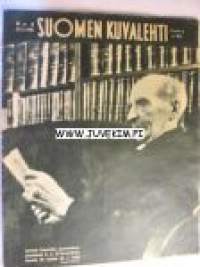 Suomen Kuvalehti 1945 nr 4 ilm. 27.1.1945 tammikuu 1945 ajankuvaa (kansikuva K.J. Ståhlberg 80v, Ståhlbergin esitellään. Siuntion Lepopirtti (Miina Sillanpää) .