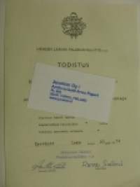 Hämeen Läänin Palokuntaliitto ry todistus Mikko Vanhala