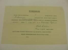 Turun Suojeluskunta -komennuskortti ampumakilpailuun 1.11.1931