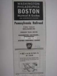 Washington-Philadelphia-Boston Pennsylvania Railroad -aikataulu