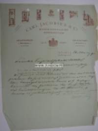 Carl Jacobsen Maskinutställning - Konenäyttelö Helsinki 26.3.1890 -asiakirja