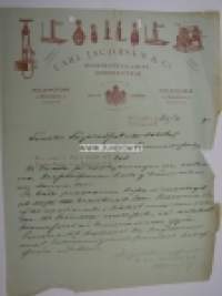 Carl Jacobsen Maskinutställning - Konenäyttelö Helsinki 21.4.1890 -asiakirja