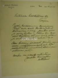 Artturi Halmes Räckhals 15.8.1921 -asiakirja