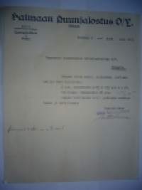 Saimaan Puunjalostus O/Y. Mikkeli 1.6.1923 -asiakirja