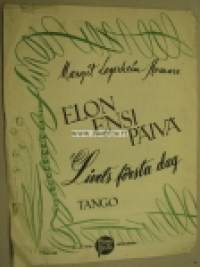 Elon ensi päivä tango Margit Lagerheim-Romare -nuotit 