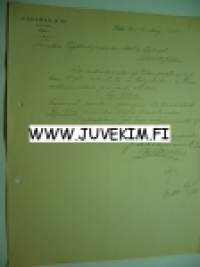 Hackman & Co Kotka 12.3.1905 -asiakirja