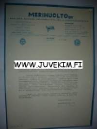 Merihuolto Oy Helsinki 8.4.1954 -asiakirja
