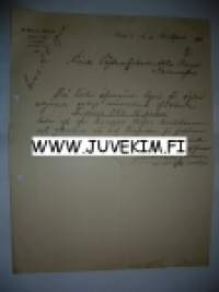 Wolmar af Heurlin Qvidja & Åbo 10.4.1900 -asiakirja