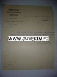 Helsingin Kuritushuone Johtaja Helsinki 15.10.1919 -asiakirja