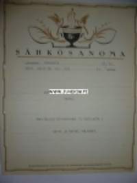 Arkkitehti Stenfors Vaasa 26.10.1936 -sähkösanoma