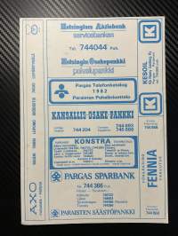 Pargas telefonkatalog / Paraisten puhelinluettelo 1982