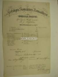 Helsingin Suomalainen Normaalilyseo lukukausitodistus 1898 A.J. Hofström