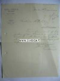 Carl Jönson Turku/Åbo 14.12.1905 -asiakirja