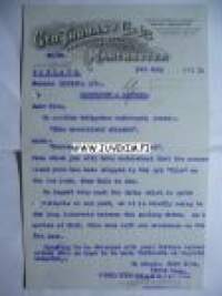 Geo. Thomas & Co Manchester 9.7.1925 -asiakirja