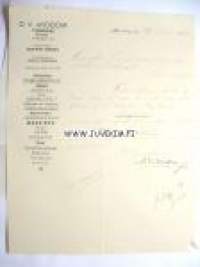 D. W. Widbom Björneborg 26.11.1916 -asiakirja