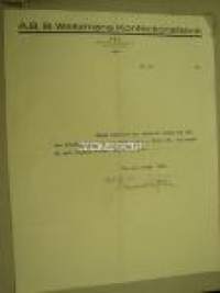 AB B. Weitzmans Konfectionsfabrik Turku 26.10.1926 -asiakirja