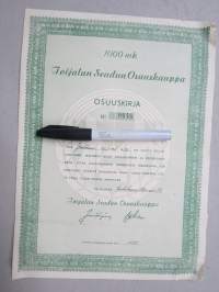 Toijalan Seudun Osuuskauppa - Osuuskirja nr 0648, 1 000 mk (emäntä S.A.), päivätty 26.5.1958