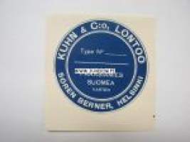 Kuhn & Co / Sören Berner Helsinki -tuotemerkki / etiketti