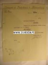 Lindqvist & Fredriksson Hämeenlinna 4.12.1926 -asiakirja