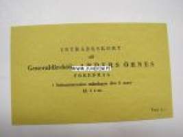 Pääsylippu Pääjohtaja Anders Örne´n esitelmään