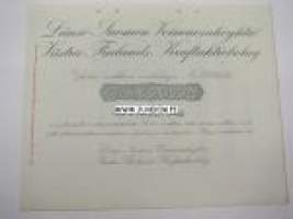Länsi-Suomen Voimaosakeyhtiö Pori 1935 50 000 mk -osakekirja