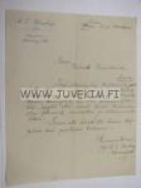 K.E. Blomberg, Turku 22.11.1900 -asiakirja