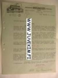 Hihnatehdas Herkules Osakeyhtiö Turku 19.01.1925 -asiakirja