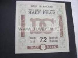 DC -suomalaisen paperiteollisuuden pakkausetiketti