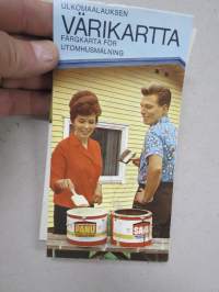 Teknos ulkomaalit Panu / Saku -värikartta vuoden 1965 sävyt