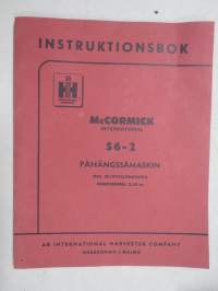 McCormick International S6-2 påhängsmaskin med skutvalsmatning arbetsbredd 2.10 m Instruktionsbok