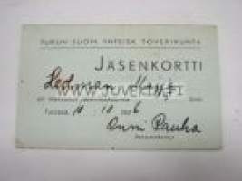 Turun Suomalaisen Yhteiskoulun toverikunta Maija Hedman -jäsenkortti