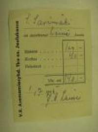 VR asemamiesyhdistys Tku os. Joulukassa -kuitti S. Savimäki