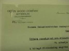 Diesen Wood Company AB, Pitkäranta. Ett brev till Suomen Sahanterätehdas Oy, 15.4.1922