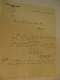 Pitkälahden Saha H. Peura Pitkälahti, 10.2.1923 asiakirja