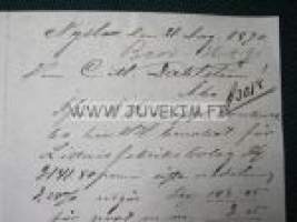 Nyslott 21.8.1890 dokument, asiakirja