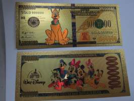 Pluto - 1 000 000 USD - One Million US Dollars - Gold foil novelty note -keräilyseteli 24 K kullattu seteli, leikkirahaa